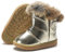 Gaatpot Stivali da Neve Ragazzi Ragazze Stivale Scarpe Stivaletti Invernali con Imbottitura Calda Bambini Antiscivolo Oro 24EU = 25CN