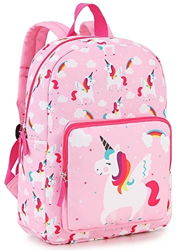 RAVUO Kinderrucksack Mädchen, Schulrucksack mit Brustgurt Einhorn Rucksack Schultasche Kinder 6 Jahre Vorschule Schulranzen School Bag 1 Klasse