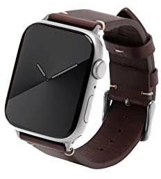 Kluck® Cinturino in pelle per Apple Watch [con scatola in legno] Series 7 6 5 4 3 2 1 SE 45 mm 44 mm 42 mm 41 mm 40 mm 38 mm Apple Watch Cinturino in pelle (38 mm/40 mm/41 mm, marrone scuro |