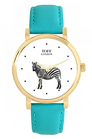 Toff London Zebra Watch Damen 38mm Gehäuse 3atm wasserdichtes Quarzwerk Luxus modisch