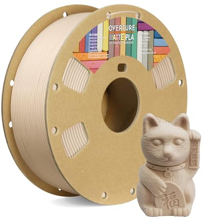OVERTURE Mattes PLA Filament 1,75 mm, 1kg (2,2 lb) Matte PLA Rolle, Maßgenauigkeit +/- 0,02 mm, für 3D-Druckers (Haut)