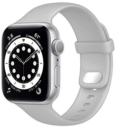 Lobnhot Compatibile con Apple Watch Band 38 mm, 40 mm, 41 mm, 42 mm, 44 mm, 45 mm, cinturino di ricambio in silicone morbido, compatibile con iWatch Serie 7, SE 6, 5, per donne e uomini, 38/40/41mm