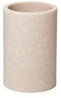 TATAY Zahnputzbecher Bora, aus Polyresin, BPA-frei, Farbe Beige. Maßnahmen 7,2 x 7,2 x 10,7 cm