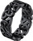 FaithHeart schwarz Ring Bandring für Damen Mädchen Fingerring 7.5mm breit Ewigkeitring Verlorbungsring für Weihnachten Valentinstag