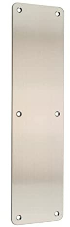 V Safety Stainless Steel 305x75mm Door Finger Plate Safety Sign