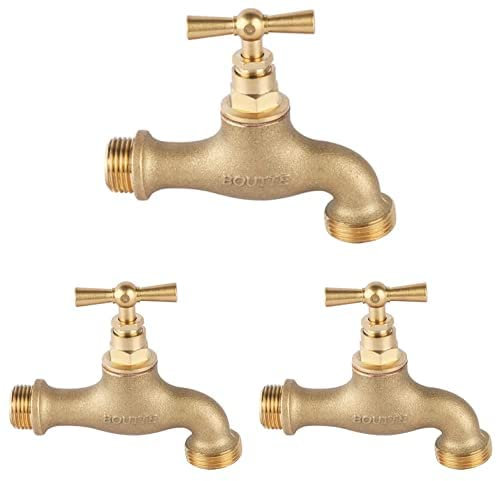 Boutté R15B Robinet de jardin laiton 15x21-nez 20x27, Or, Entrée 15x21 Sortie, Paquet de 3