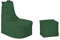 Momiralland Komfort Sitzsack XL - XXL mit Hocker Sitzkissen BodenKissen Sessel In- & Outdoor geeignet Gaming Sitzsack für Erwachsene und Kinder (Dunkelgrün, XXL - Durchmesser 80 cm)