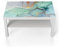 DEQORI Glastisch | weiß groß 90x50 cm | Motiv Zerlaufene Wasserfarbe | ausgefallener Beistelltisch aus Glas | Hochglanz Couchtisch fürs Wohnzimmer | moderner Couch Tisch mit Design