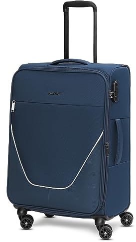 Stratic Check-in Koffer für Damen und Herren | mittelgroßer Trolley 42 x 26 x 65 cm aus hochwertigem, flexiblem Polyester Material | Erweiterbar & Teleskopgriff| taska Serie