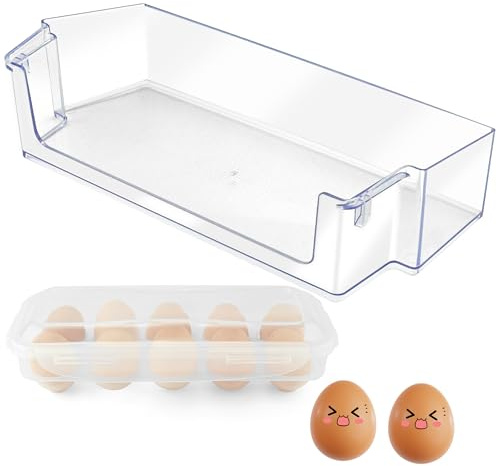 W11239961 W10900538 Door Shelf Bin Compatible for Whirlpool Refrigerator Door Shelf/Whirlpool Fridge Door Shelves/Whirlpool Fridge Door Shelf Bin by MIFLUS-with Additional Egg Tray