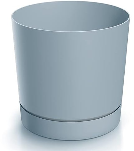 Blumentopf Blumenkübel Übertopf Rund mit Untersetzer TUBO P Pflanzkübel Pflanztopf Matt (400, Grau)