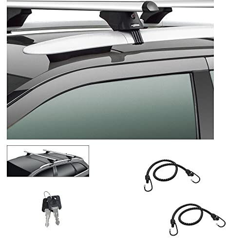 Compatible avec Audi Q5 (8R) 5 p tetto Flush Anno 2015 Barres DE Toit pour Voitures 130 CM Paire avec Rails Hauts ET Bas Barres DE Toit MENABO 75KG en Aluminium