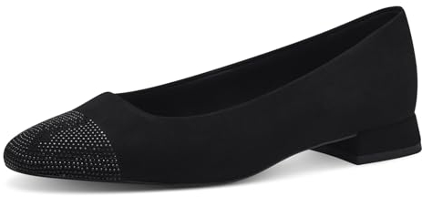 MARCO TOZZI Damen Ballerinas mit Glitzer Vegan, Schwarz (Schwarz), 41 EU