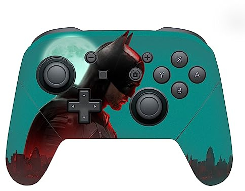 Head Case Designs Offizielle The Batman Gotham Batmobile Neo-Noir Und Poster Vinyl Haut Gaming Aufkleber Abziehbild Abdeckung kompatibel mit Nintendo Switch Pro Controller