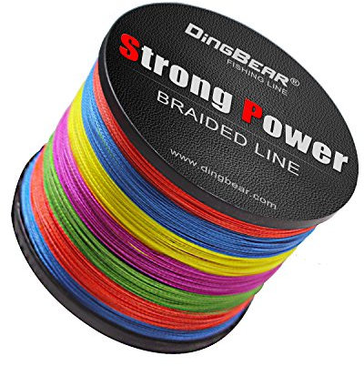 Dingbear 109Yd/100m 135LB/0,60mm Mehrfarbig Geflochtene Angelschnüre, 8 Stränge, superstarker PE-Angeldraht für Salzwasser- und Süßwasserfischen