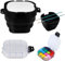 OKUYAN Portable Paint Palette Box With Foldable Brush Washer - 16 Wells Airtight Saver, Multifunctional Travel Box With Lid for Watercolor, Oil, Acrylic, Gouache (Black)