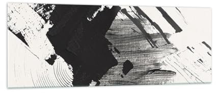 Panorama Bilder auf Glas Stück Modern Schwarz Und Weiß Glasbild 140x50cm Wandbilder Dekoration Wohnzimmer Schlafzimmer Küche Groß XXL Wanddeko Bild im Glas Wand Kunstdruck Art Modern GAB140x50-5958