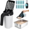 MYPIN 2 in 1 Paletta per Lettiera Gatto con Contenitore, Paletta con Sacchetto per Lettiera Gatti, Portatile Cucchiaio per Lettiera Gatti con 120 Sacchetto Grande capacità（Nero）