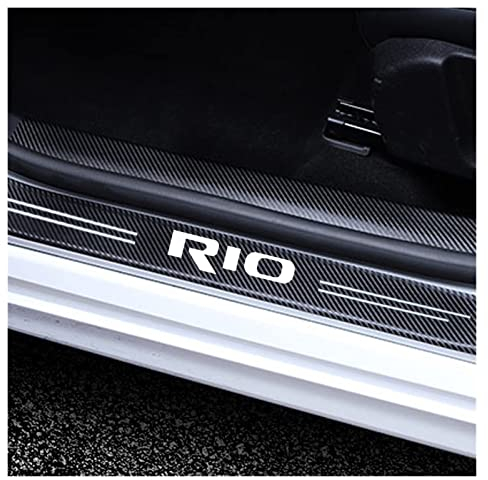 YUPACK 4 Stück Auto Einstiegsleisten Schutz für KI-A Rio Tuning Zubehör, Türschwelle Lackschutz, Kohlefaser Aufkleber Kantenschutz Innen-Styling-Zubehör,Black