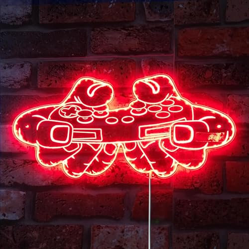 ADVPRO Game Room Console Control Hand RGB Dynamic Glam LED Sign - Forma tagliata a bordo - Decorazione da parete intelligente 3D - Illuminazione dinamica multicolore st06s84-fnd-i0031-c