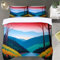 Urwald Hoher Berg Bettwäsche 135x200 Abstraktes Gemälde Bettwäsche-Sets, 3D Microfaser Bettbezug 3Teilig Duvet Cover mit Reißverschluss und 2 Kissenbezug 80x80cm