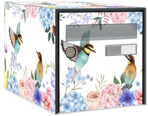 Stickers Boite aux Lettres Oiseaux - Personnalisez et Décorez Votre Boîte aux Lettres - Autocollants Résistants aux Intempéries - Décoration Vinyle Haute Qualité (Face Avant)