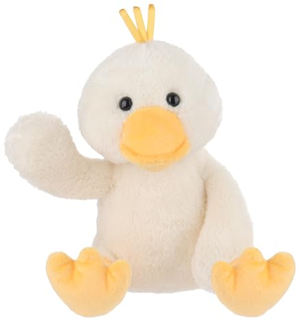 Apricot Lamb Ente Plüschtiere für Kinder, weiche niedliche Kuscheltier für Baby Mädchen und Jungen, Flauschige Ostern Ente Weiß 23 cm