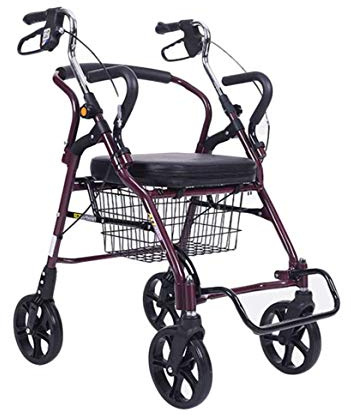 Faltbarer Rollator Rollator für Senioren alter Einkaufswagen Roller Vierrad Aluminium Klappbar Walker