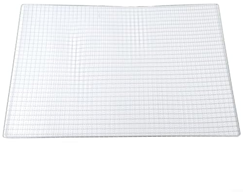 Griglia rettangolare per barbecue, in acciaio , griglia per barbecue, tappetino per barbecue all'aperto, giardino, campeggio, viaggi, escursionismo, cucina (60 x 40 cm)