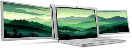 MISURA Dual Tragbarer Monitor 2X 14 Zoll - FullHD 1920x1080, IPS-Panel, 2X USB-C, Drehwinkel 360°, Unterstützung für Rückladung, Integrierter Ständer, Selbststehend