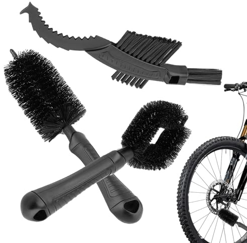 Uozonit Cleaning Brushes, Tyre Brush - Chain Washer | 3-Piece Cleaning Brushes, Chain Cleaning Brush, Tyre Cleaning Tool for Road Bikes, Folding Bikes