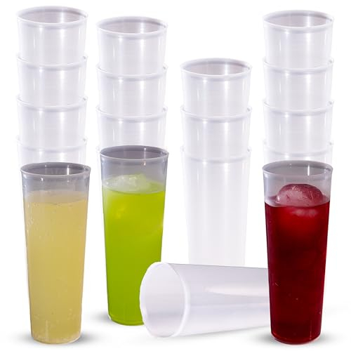 TUKA - 90 Vasos Reutilizables Tubo de 300 ML - Plástico Duro Resistente - Ecológicos - Libre de BPA - Para Fiestas, Eventos, Copas, Gin Tonic, Cubata - Vasos Grandes (90)