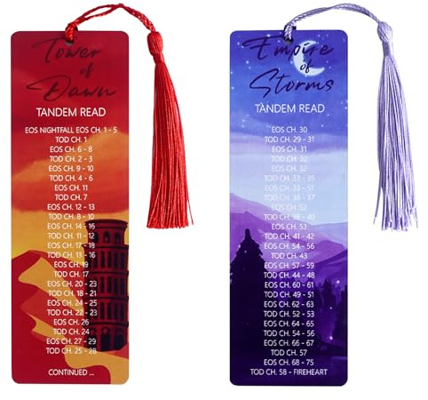 Juego de 2 marcapáginas de lectura en tándem con temática de trono para mujeres con borla de seda, marcadores de libros de fantasía, mercancía perfecta para los fanáticos de la fantasía, regalos
