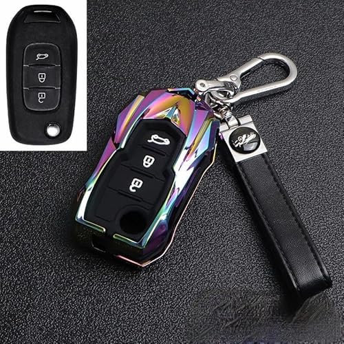 DDHHBH Fundas para Llave de Coche para AAA,Metal Estuche con Llavero Protectora Llave Mando a Distancia Carcasa para Mando Hombre Mujer Gadgets Decoración Coche,A-3
