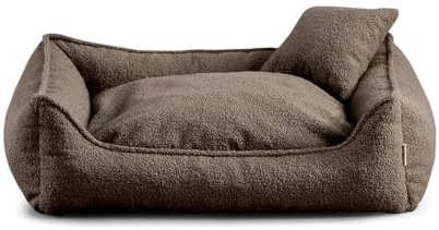 Gutekissen® Bear Hundebett Mittelgroße Hunde - Hundekissen Waschbar - Inklusive kleines Kissen - Farb- und Größenwahl (M - 80x70, Braun)