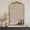 PERFNIQUE Gold Vintage Mirror, 76 x 48 cm Arched Antique Baroque Mirror for Wall, Brass Traditional Ornate Wall Decor for Bathroom Living Room Fireplace Entryway Hallway (76 x 48 cm)