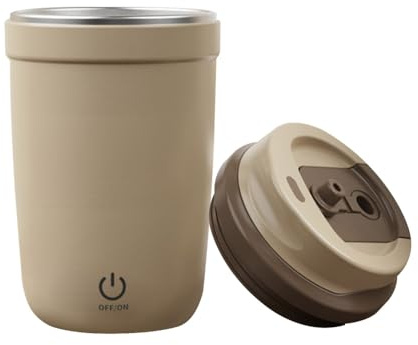 Self Stirring Mug, Magnetic Coffee Blender Cup USB Charging Self Mixing Cup with Lid & Cup Brush & Straw for Home Travel Office