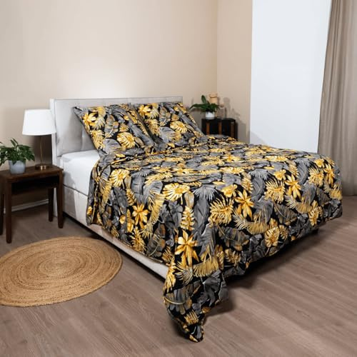 Zelesta Wonderbed Light waschbare Premium Bettdecke- (Golden Leaves, 240x200)