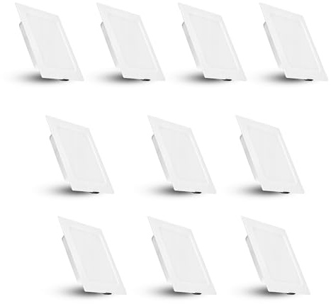 Einbaustrahler 230V 118mm, LED Spots 6W 4000K neutrale Lichtfarbe, Deckenspot, Einbauleuchten, Spots Deckenleuchte Einbauspots für Badezimmer Schlafzimmer, runden, 10er Set (10 Stück, quadratisch, 6W)
