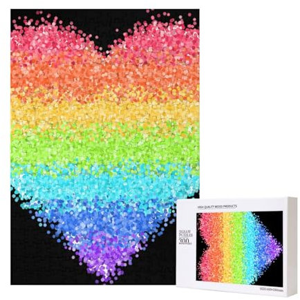 300 Teile Puzzle Holzpuzzle Spielzeug Familienspiel für Erwachsene Jugendliche,LGBT Gilter Regenbogen Schwul
