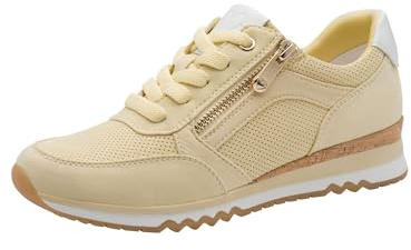 Marco Tozzi Damen Sneaker weiches Feel Me Wechselfußbett weiches Innenfutter Vegan Modern, gelb (Vanilla Comb), 36 EU