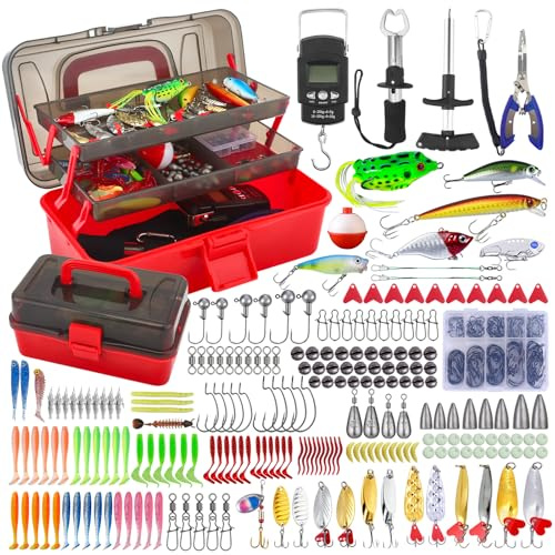 Set Di Esche Da Pesca, 314 Pezzi Accessori E CassettaPesca Con Clip Per Labbra, Ami DaPesca, ValigettaPesca Con Accessori, Attrezzatura DaPesca Adatto Per Adulti Principianti E Uomini