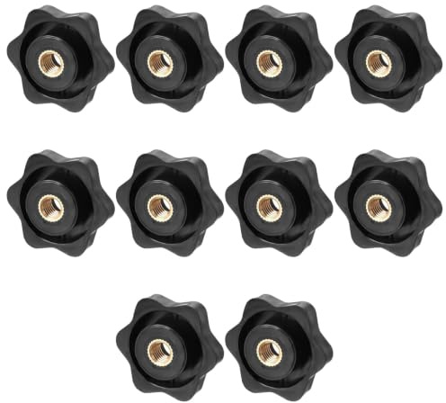 10 Pcs M6 Black 32mm Plastic Wing Nuts Star Knob Thumb Screw | Clamping Nut, For Furniture, Machine Tools, Fitness Equipment