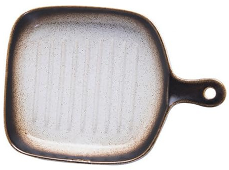 FUNNETOYU Bandeja de Cerámica para Horno Microondas con Asa Ergonómica Resistente y Fácil de Limpiar para Asar Sándwiches Carne y Alitas Cocinas Domésticas