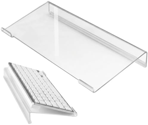 Ergonomic Keyboard Riser - Acrylic Tilted Keyboard Stand for Computer & PC | Clear Non-Slip Keypad Holder to Relieve Wrist Strain | Perfect for Office, Home, School & Programmers