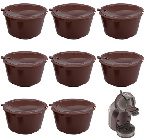 LAKPYN 8 Cápsulas de Café Reutilizables Filtro Recargable, Rellenable para Cafetera Dol... Gu...o
