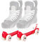 RollerGard Kufenschoner mit Rollen - Kufenschoner für Eishockey- & Schlittschuhe I Eishockeyschlittschuh-Schutz I Kufenzubehör I Rot - One Size