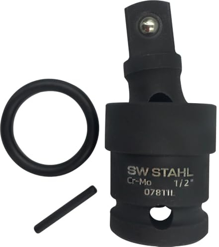 SW-Stahl 07811L IMPACT-Kugelgelenk 1/2 Zoll, Schlagschrauberfest | Chrom-Molybdänstahl, brüniert, 12,5 mm Antrieb, mit Sicherheitsstift und O-Ring, kein Blockieren in der Anwendung