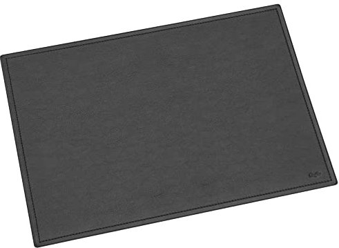 Läufer 38626 Modena Schreibtischunterlage, 30x42 cm, fein genarbtes Rindsleder, schwarz, Handgefertigt aus Echtleder in Deutschland, Schreibunterlage aus Leder