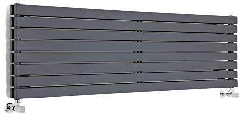 MILANO Anthracite Horizontal Double Flat Panel Radiator 472 x 1790mm